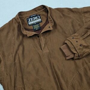 Zero Restriction Pullover Mens M Brown Microsuede Golf Windshirt Mock Neck ZR